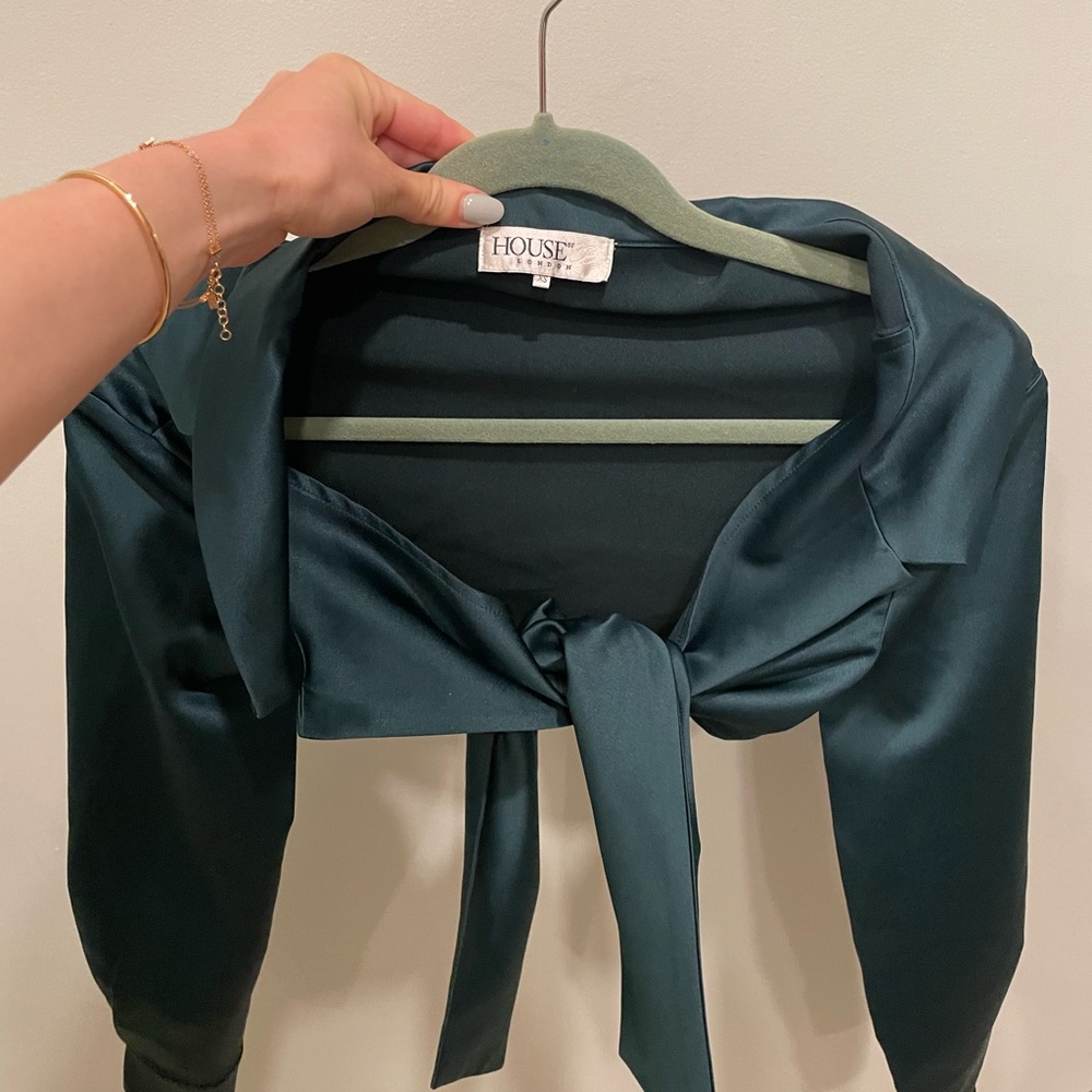 House of London Cropped Tie Wrap Shirt
